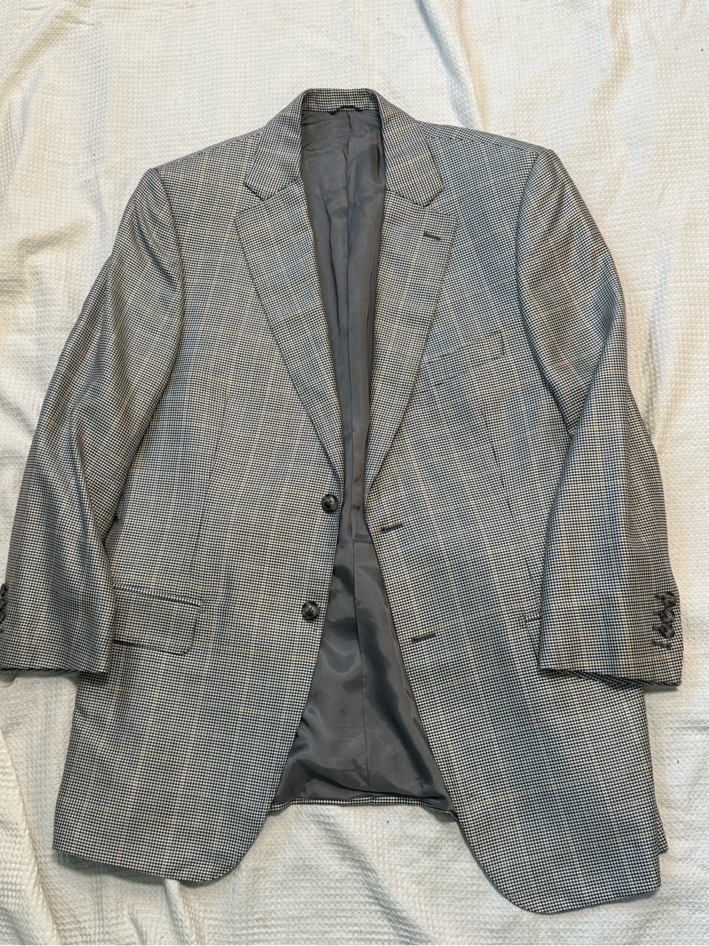 Bespoke Men's Gray Glen Plaid Blazer 42R